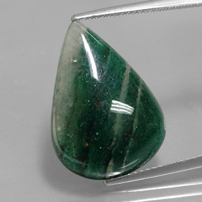 12.71カラットの天然グリーンアベンチュリン（21.7×15.4 mm・洋梨の形）