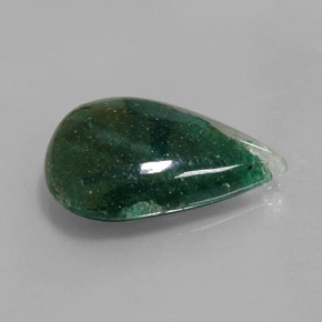 12.71カラットの天然グリーンアベンチュリン（21.7×15.4 mm・洋梨の形）