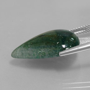 12.71カラットの天然グリーンアベンチュリン（21.7×15.4 mm・洋梨の形）