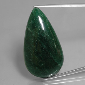 42.78カラットの天然グリーンアベンチュリン（36.7×20.3 mm・洋梨の形）