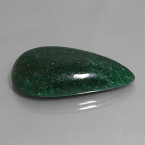 42.78カラットの天然グリーンアベンチュリン（36.7×20.3 mm・洋梨の形）
