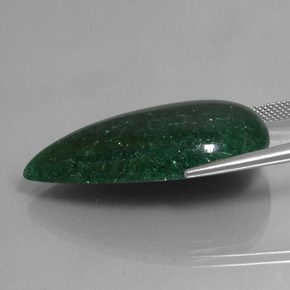 42.78カラットの天然グリーンアベンチュリン（36.7×20.3 mm・洋梨の形）