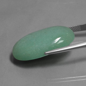 33.49カラットの天然グリーンアベンチュリン、オーバルカット、オペーク