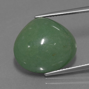 21.35カラットの天然グリーンアベンチュリン（18.6×16.3 mm・洋梨の形）