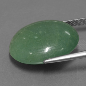 25.47カラットの天然グリーンアベンチュリン（21.3×19.9 mm・オーバルカット）