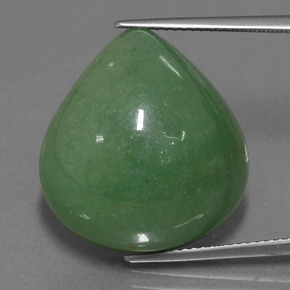 31.37カラットの天然グリーンアベンチュリン（21.2×19.8 mm・洋梨の形）