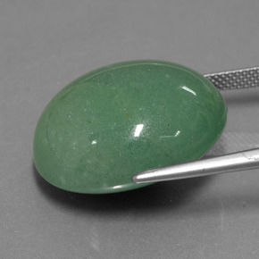 40.33カラットの天然グリーンアベンチュリン（23.1×20.8 mm・オーバルカット）