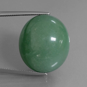 47.19カラットの天然グリーンアベンチュリン（23.3×20.5 mm・オーバルカット）