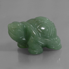 325.36カラットの天然グリーンアベンチュリン（50.7×33.6 mm・ファンシーシェイプ）