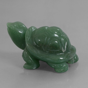 457.52カラットの天然グリーンアベンチュリン（61.8×39.9 mm・ファンシーシェイプ）