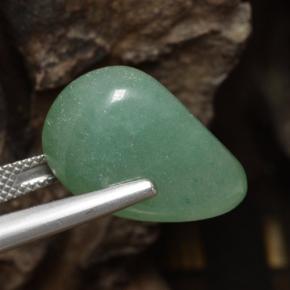 19.21カラットの天然グリーンアベンチュリン（17.6×11.9 mm・ファンシーシェイプ）