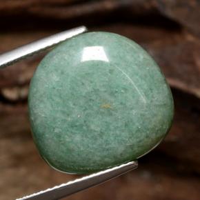 19.06カラットの天然グリーンアベンチュリン（17.2×16.1 mm・ファンシーシェイプ）