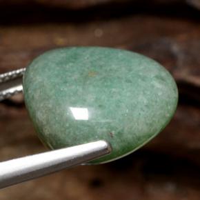 19.06カラットの天然グリーンアベンチュリン（17.2×16.1 mm・ファンシーシェイプ）