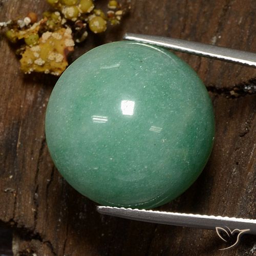 28.16ct 天然 ミディアム薄いグリーン アベンチュリン, ラウンド, オペーク