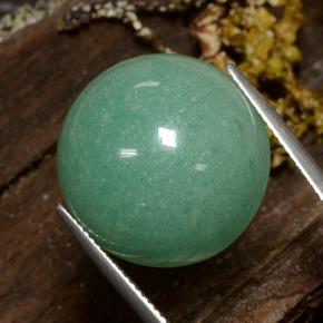 24.49カラットの天然ミディアム薄いグリーンアベンチュリン（19.62 mm・ラウンドカット）