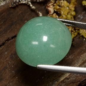 24.49カラットの天然ミディアム薄いグリーンアベンチュリン（19.62 mm・ラウンドカット）