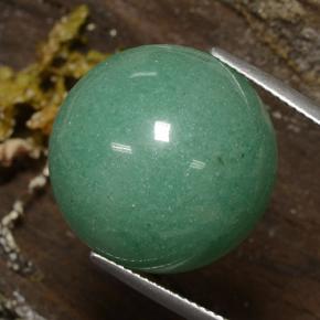 26.90カラットの天然ミディアム薄いグリーンアベンチュリン（20.02 mm・ラウンドカット）