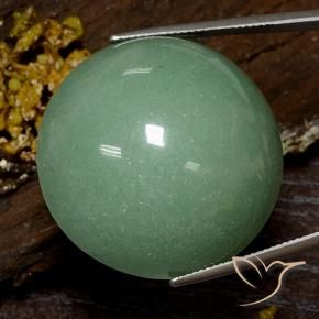 80.17カラットの天然薄いモスグリーンアベンチュリン、ラウンドカット、オペーク