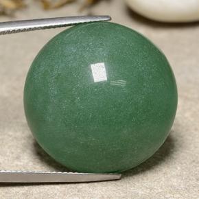48.95カラットの天然ミディアムグリーンアベンチュリン（24.62 mm・ラウンドカット）