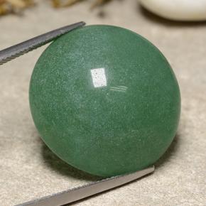 48.95カラットの天然ミディアムグリーンアベンチュリン（24.62 mm・ラウンドカット）