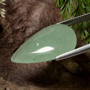 16.17カラットの天然グリーンアベンチュリン、洋梨の形、半透明