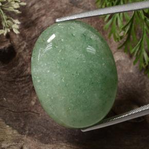29.29カラットの天然ミディアム薄いグリーンアベンチュリン（25.4×19.8 mm・オーバルカット）