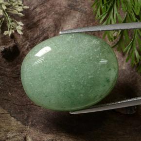 29.29カラットの天然ミディアム薄いグリーンアベンチュリン（25.4×19.8 mm・オーバルカット）