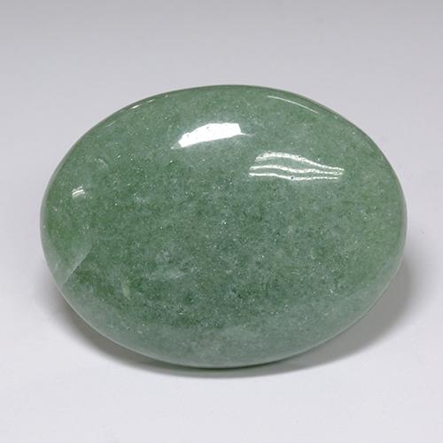 89.38カラットの天然薄いモスグリーンアベンチュリン（39.4×30.3 mm・オーバルカット）