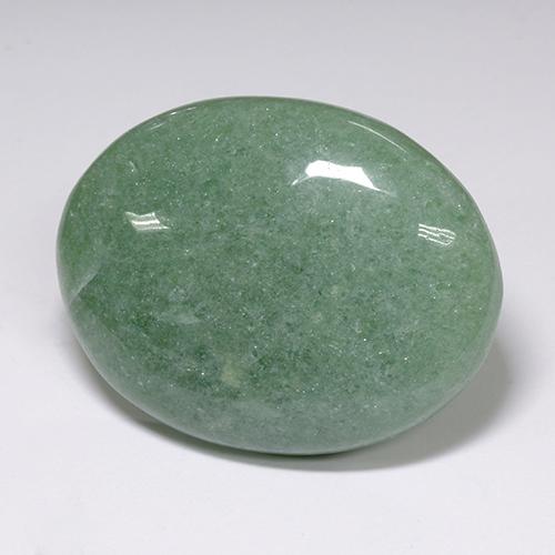 89.38カラットの天然薄いモスグリーンアベンチュリン（39.4×30.3 mm・オーバルカット）