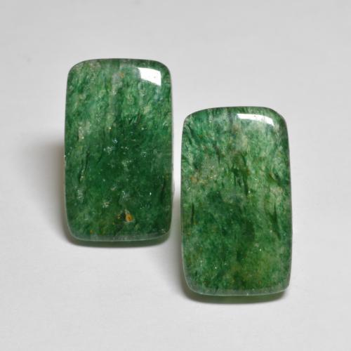 10.83カラットの天然インテンスグリーンアベンチュリン（14.8×8.8 mm・バゲット）
