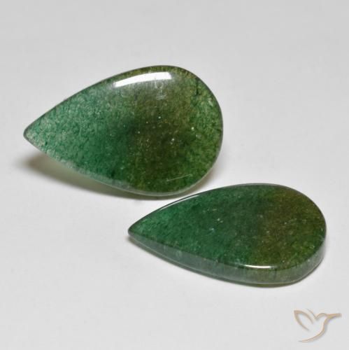 Shop natural 16.26ct ディープグリーン アベンチュリン gems, 洋梨の形, from ブラジル at GemSelect. In stock, global shipping!