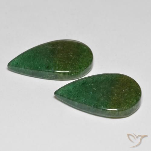 Shop natural 16.26ct ディープグリーン アベンチュリン gems, 洋梨の形, from ブラジル at GemSelect. In stock, global shipping!