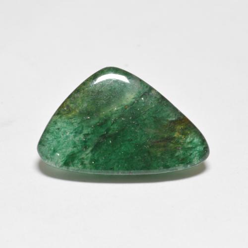5.54カラットの天然ミディアムグリーンアベンチュリン（17.5×11 mm・ファンシーシェイプ）