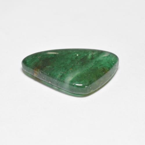 5.54カラットの天然ミディアムグリーンアベンチュリン（17.5×11 mm・ファンシーシェイプ）