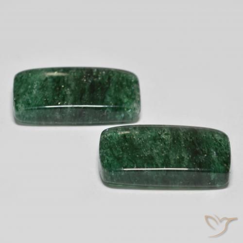 14.76カラットの天然クールグリーンアベンチュリン（17×10 mm・バゲット）