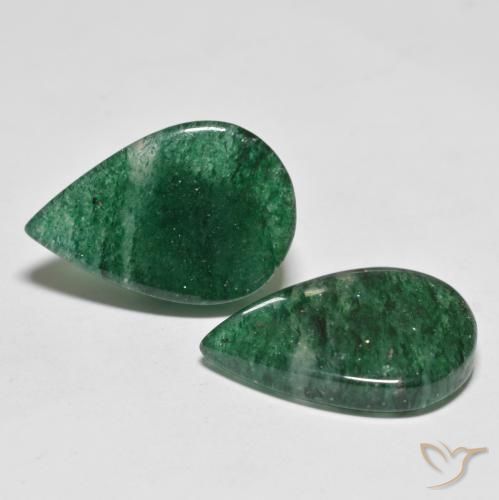 Shop natural 16.74ct ディープグリーン アベンチュリン gems, 洋梨の形, from ブラジル at GemSelect. In stock, global shipping!