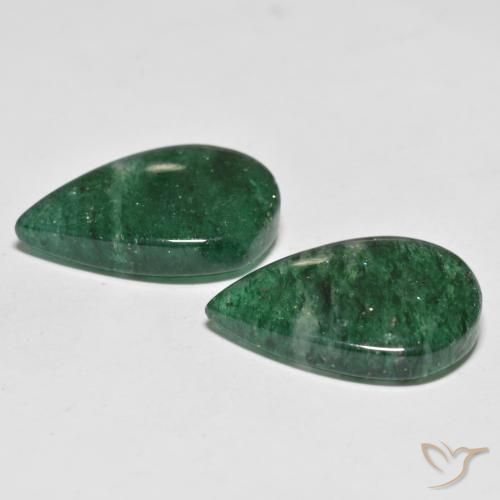Shop natural 16.74ct ディープグリーン アベンチュリン gems, 洋梨の形, from ブラジル at GemSelect. In stock, global shipping!