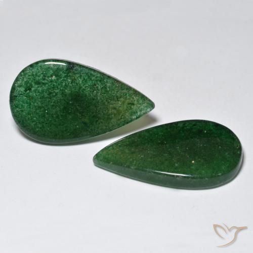 Shop natural 24.46ct ディープグリーン アベンチュリン gems, 洋梨の形, from ブラジル at GemSelect. In stock, global shipping!