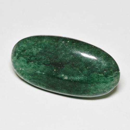 14.45カラットの天然フォレストグリーンアベンチュリン（25.5×13.4 mm・オーバルカット）