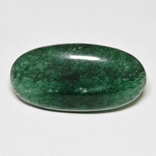 14.45カラットの天然フォレストグリーンアベンチュリン（25.5×13.4 mm・オーバルカット）