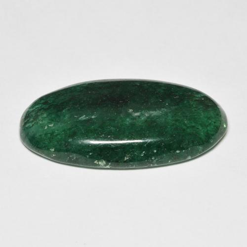 14.45カラットの天然フォレストグリーンアベンチュリン（25.5×13.4 mm・オーバルカット）