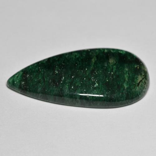 24.15カラットの天然フォレストグリーンアベンチュリン（33.7×18 mm・洋梨の形）