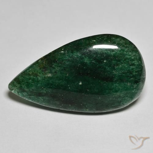 16.85ct 天然 フォレストグリーン アベンチュリン, 洋梨の形, 半透明