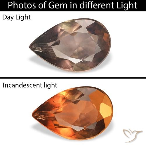 1.04ct 天然 ミディアムライトブラウン アキシナイト, 洋梨の形, SI