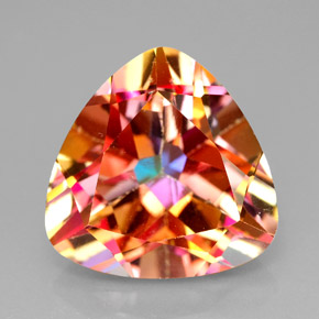 11.76カラットの天然マルチカラーアゾティックトパーズ（14.3×14.2 mm・トリリアント）