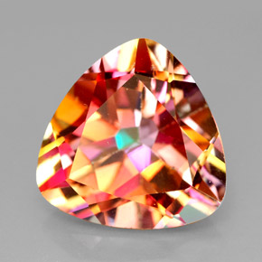 11.76カラットの天然マルチカラーアゾティックトパーズ（14.3×14.2 mm・トリリアント）