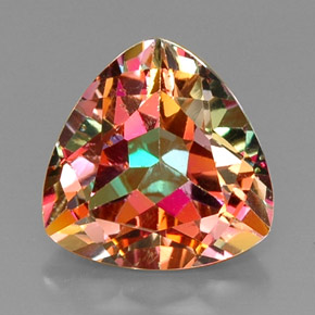 11.44カラットの天然マルチカラーアゾティックトパーズ（14.1×14 mm・トリリアント）