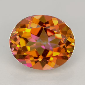 5.63カラットの天然マルチカラーアゾティックトパーズ（12×10.1 mm・オーバルカット）