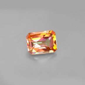 1.98カラットの天然マルチカラーアゾティックトパーズ（8.2×6.1 mm・エメラルドカット）