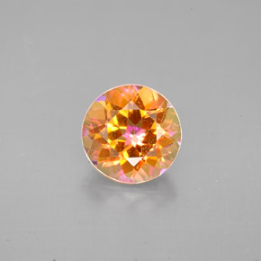 2.20カラットの天然マルチカラーアゾティックトパーズ（7.65 mm・ラウンドカット）